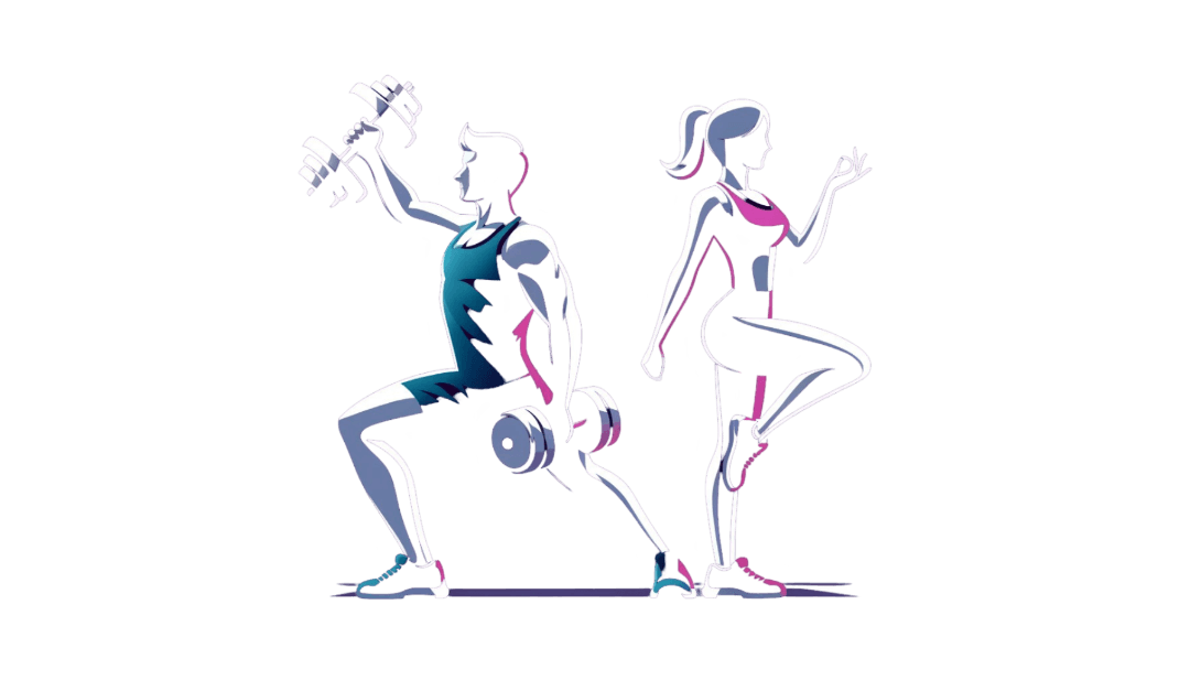 man and woman working out